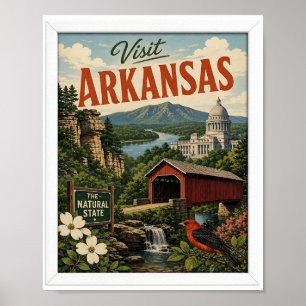 Besök Arkansas Resa Vintage Poster