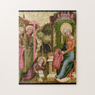 Besök av ängeln, C. 1400-10 vid Master Bertram Pussel
