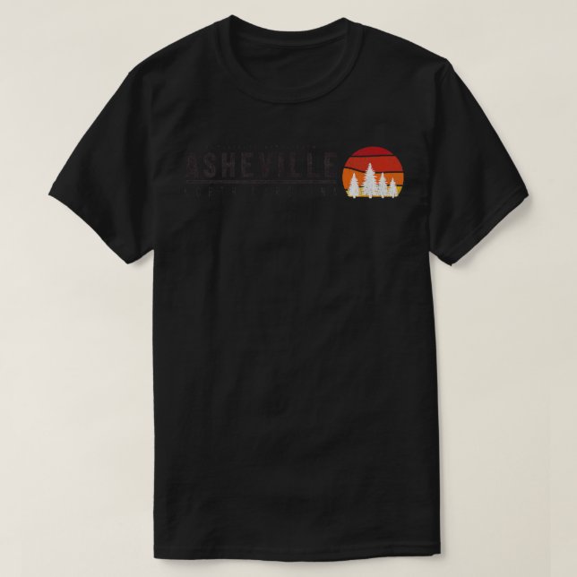 Besök av NC-bergsstäder Asheville NC Camping T Shirt (Design framsida)