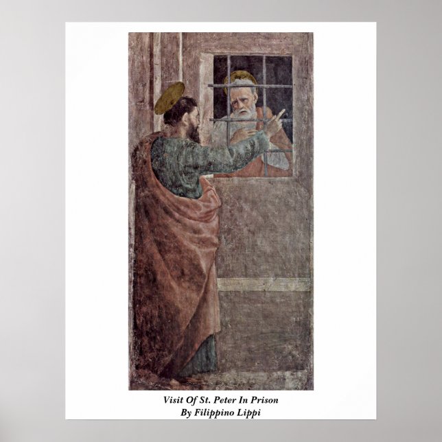 Besök av St Peter i fängelse av Filippino Lippi Poster (Framsidan)