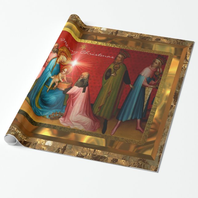 Besök Baby Jesus (30 fot) Presentpapper (Utrullad)