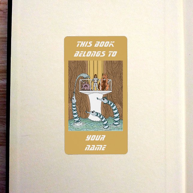 Besök Bassäng i Piptrixons bokskylt Fraktsedel (Visiting the Pool of the Piptrixons Bookplate in Old Book)