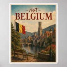Besök Belgien Resa Vintage