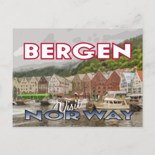 Besök... Bergen, Norge - vykort