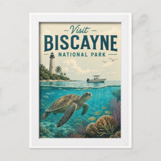 Besök Biscayne National Park Resa Vintage Vykort