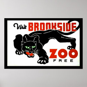 Besök Brookside Zoo Free - WPA Poster med Panther