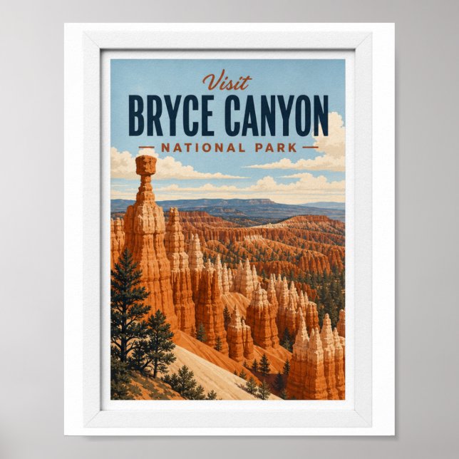 Besök Bryce Canyon National Park Resa Vintage Poster (Framsidan)