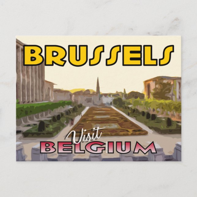 Besök Bryssel, belgiskt vykort (Framsida)
