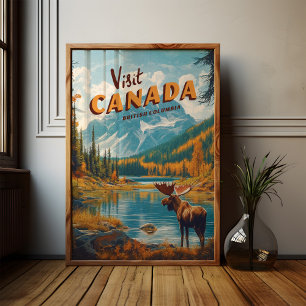 Besök Canada Moose Poster - Vintage resor Art