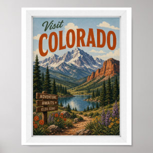 Besök Colorado Resor Vintage Poster