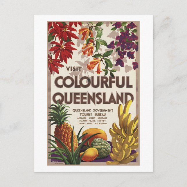 Besök Colorful Queensland Australien Vykort (Framsida)