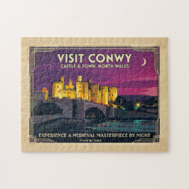 Besök Conwy Castle Vintage Style Resemålning Poste Pussel