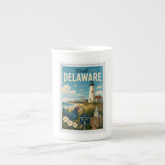 Besök Delaware Resa Vintage Benporslin Mugg