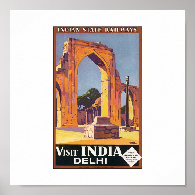 Besök Delhi Travel Poster (Framsidan)