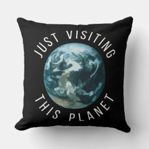 Besök den här planeten Black Kudde