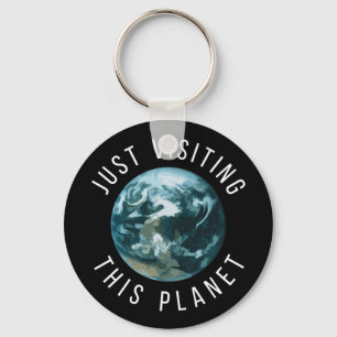 Besök den här planeten Black Nyckelring