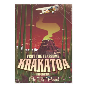 Besök det fruktansvärda Krakatoa-resaffisch Fototryck