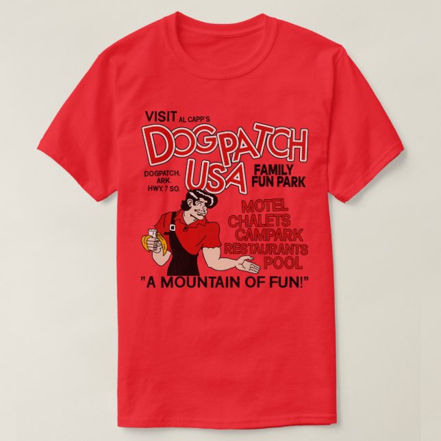 Besök Dogpatch USA Defunct Amusct Park T Shirt (Design framsida)