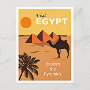 Besök Egypten, vintage reseposter, Vykort