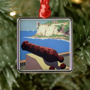 Besök El Morro-fästningen, Puerto Rico, Gamla San Julgransprydnad Metall