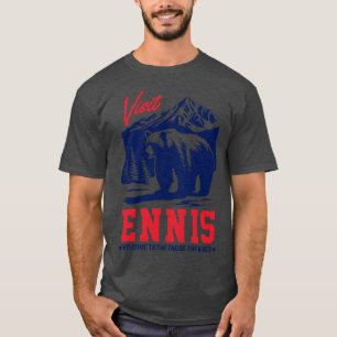 Besök Ennis Alaska Original Faded Stil Design T Shirt