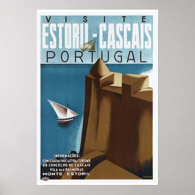 Besök Estoril Cascais Portugal Poster (Framsidan)