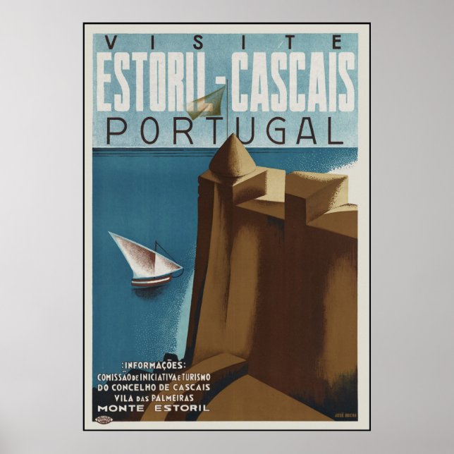 Besök Estoril-Cascais Portugal Poster (Framsidan)