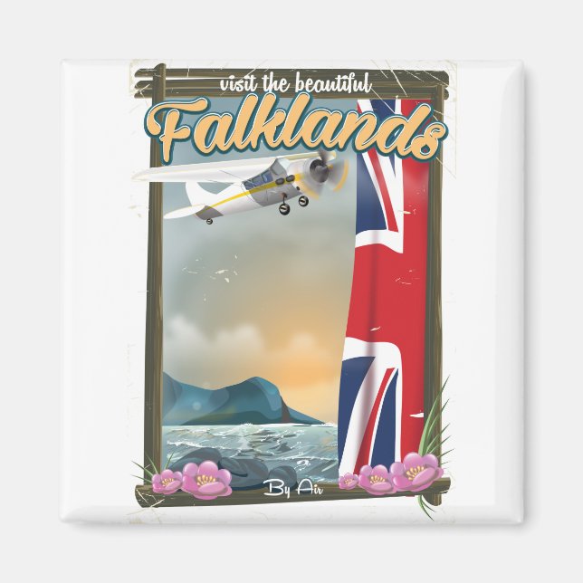 Besök Falklands-öarnas vackra resaffisch Magnet (Framsidan)