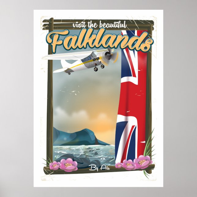 Besök Falklands-öarnas vackra resaffisch Poster (Framsidan)