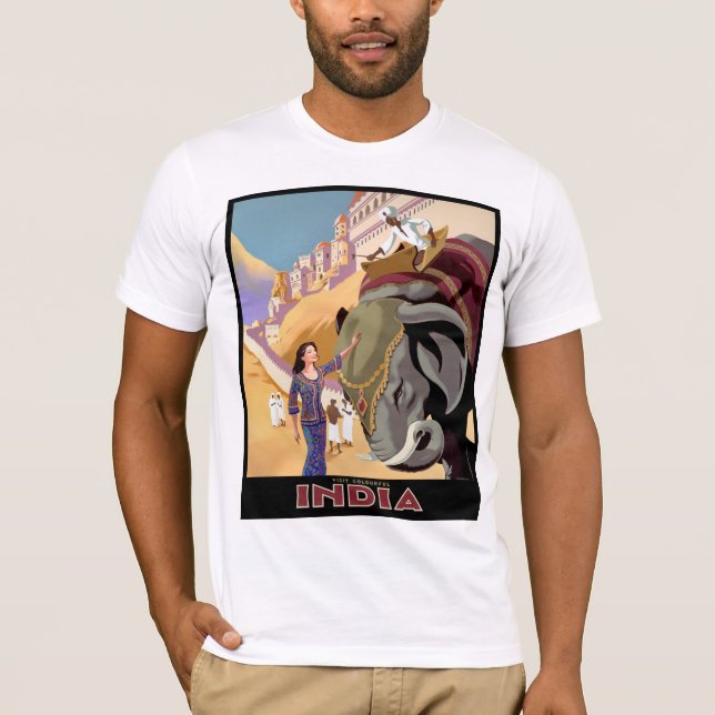 Besök färgade Indien Tee Shirt (Framsida)