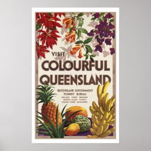 Besök färgglada Queensland Australien Poster