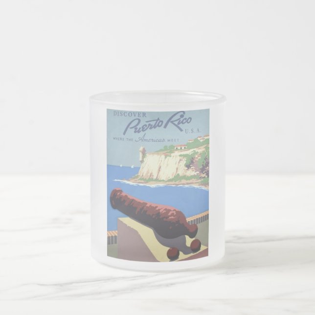 Besök fästningen El Morro, Puerto Rico, Gamla San  Frostad Glasmugg (Center)