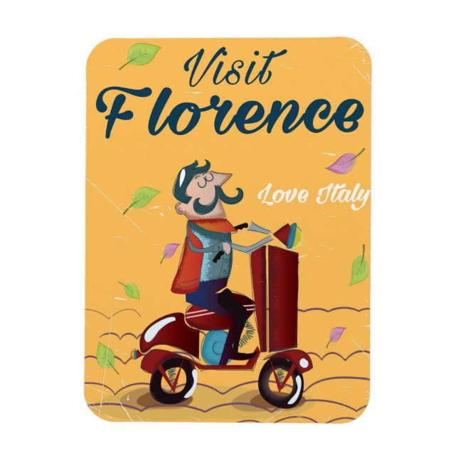 Besök Florence Italienska skoteraffisch Magnet (Vertikal)