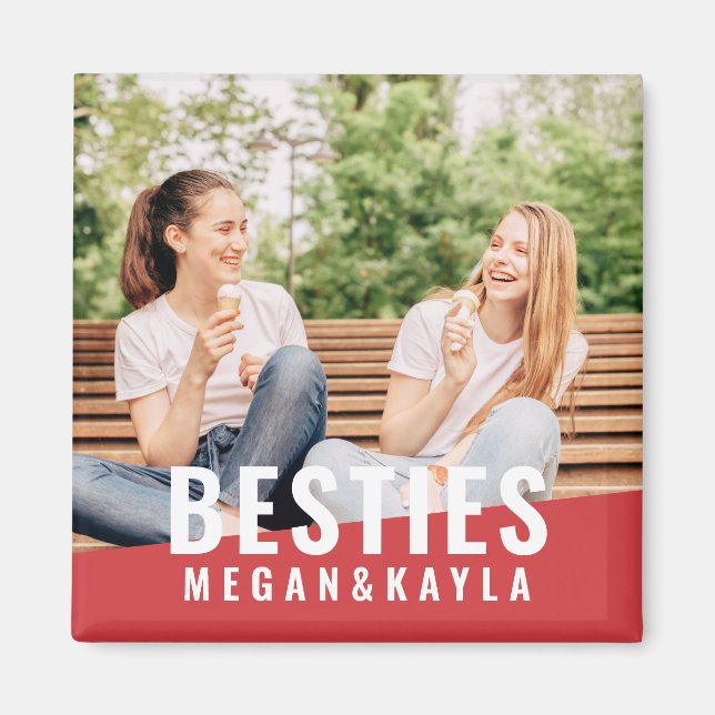 Besök för bästa vänner BFF Modern Chic Foto Magnet (Framsidan)