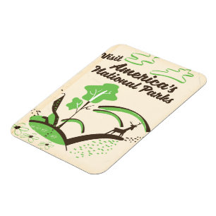 Besök Förenta staternas nationella Parker vintage Magnet