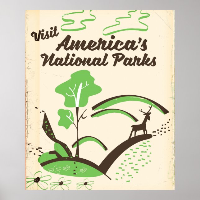 Besök Förenta staternas nationella Parker vintage  Poster (Framsidan)