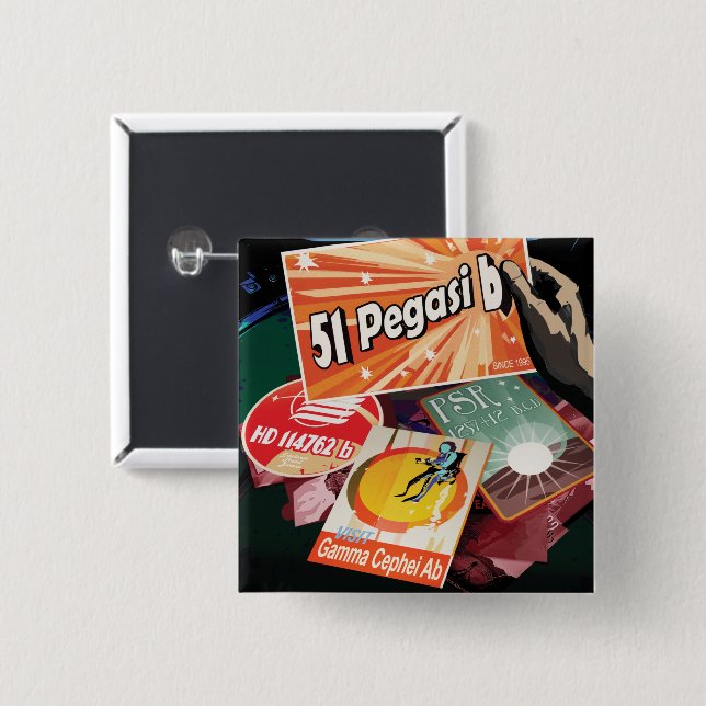 Besök första exoplaneten som hittats utanför solsy knapp (Framsida & baksida)