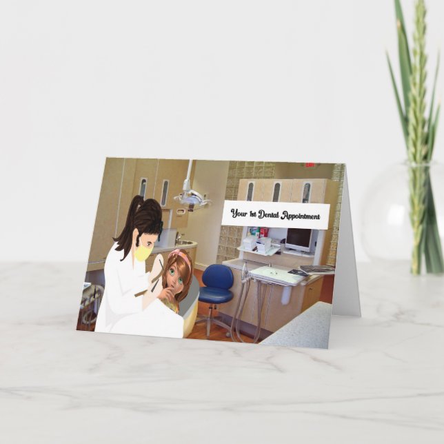 Besök första gången på ett kort för unga tandläkar (Framsida)