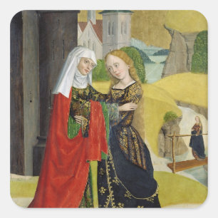 Besök från Dome Altar, 1499 Fyrkantigt Klistermärke