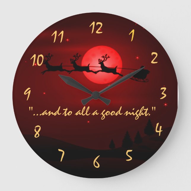 Besök från Jultomten-jul Stor Klocka (Framsida)