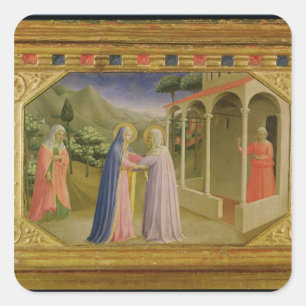 Besök, från predella Annunciation Fyrkantigt Klistermärke
