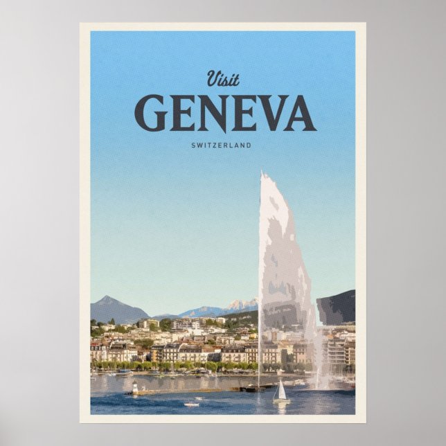 Besök Genève Poster (Framsidan)