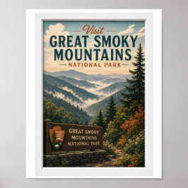 Besök Great Smoky Mountains National Park Resa Poster