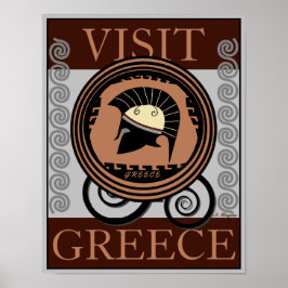 Besök Grekland Hem-/Office Decor (12,5" x 16") Poster