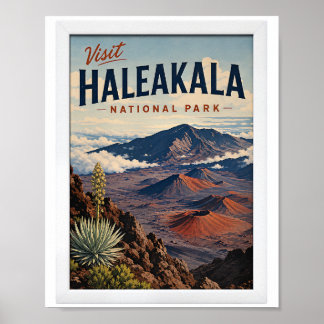 Besök Haleakala National Park Resa Vintage Poster