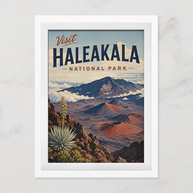 Besök Haleakala National Park Resa Vintage Vykort (Framsida)