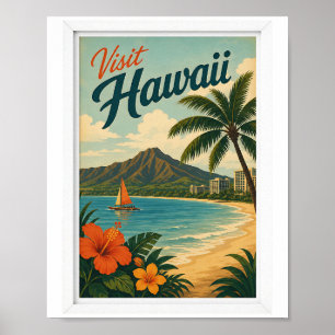 Besök Hawaii Resor Vintage Poster