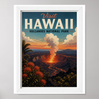 Besök Hawaii Volcanoes National Park Resa Poster
