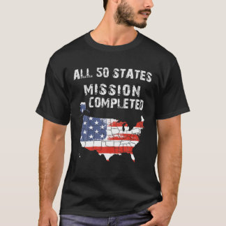 Besök hela 50 stater Amerikanska resans geografisk T Shirt