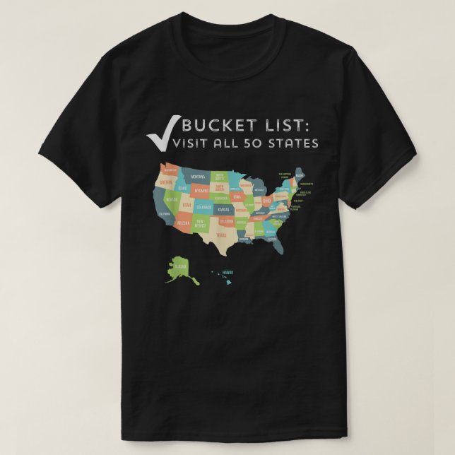 Besök hela 50 stater-skjortan USA karta-gåva till  T Shirt (Design framsida)